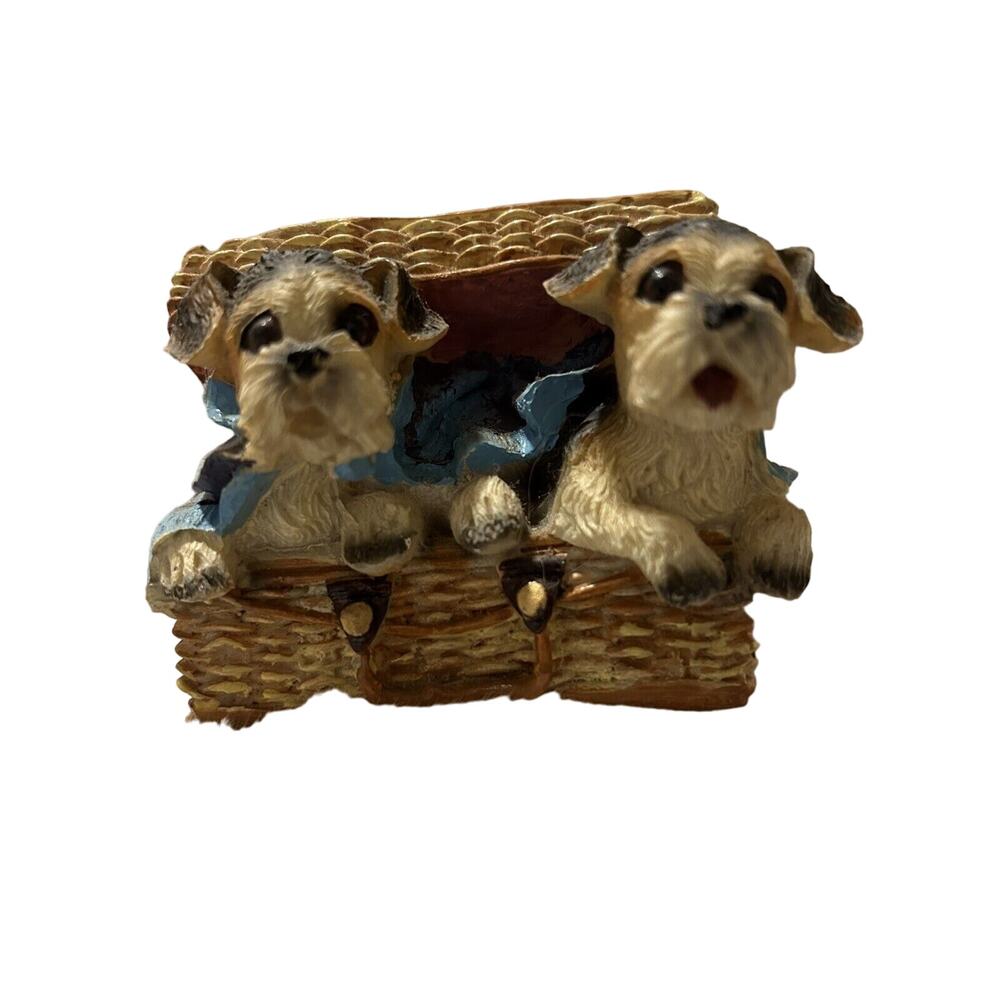 Dogs In Picnic Basket Figurine